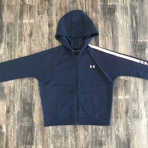 🔵NWT Under Armour navy zip up hooded sweater small